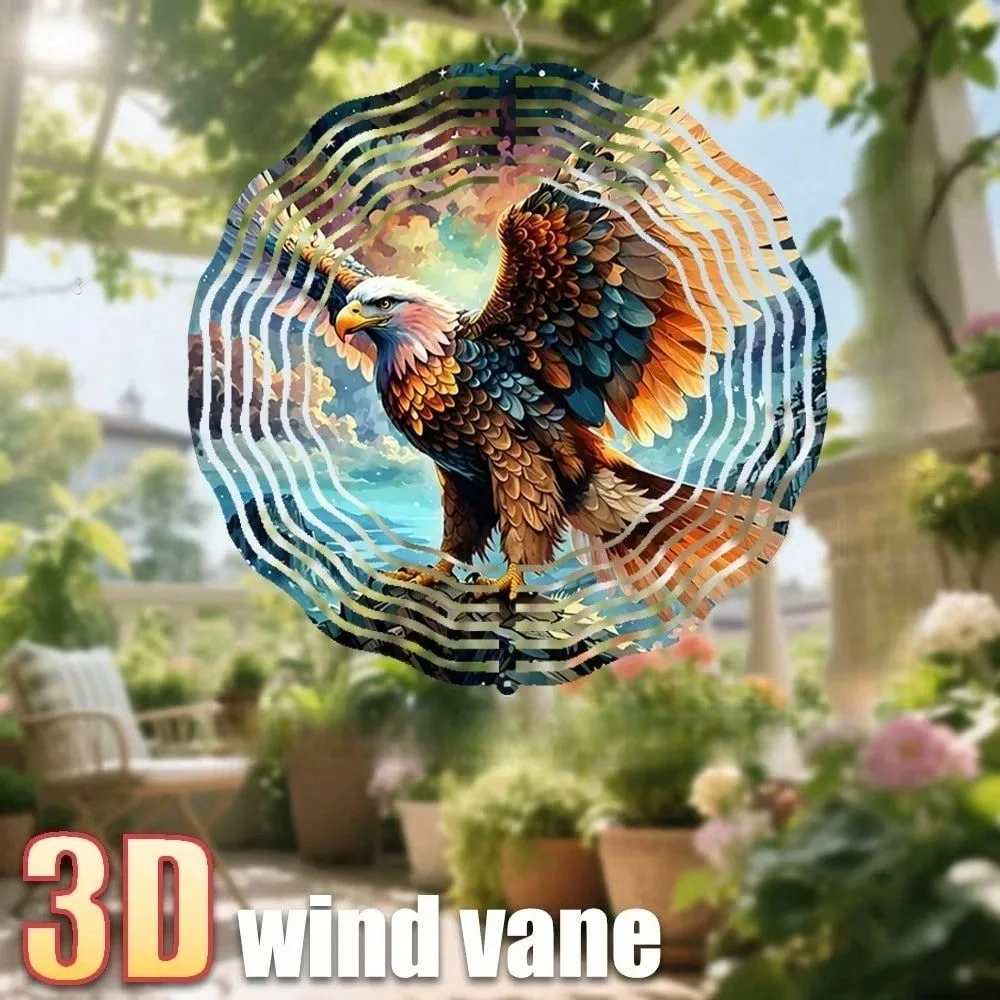 CIFbuy Metall-Windspiele 360 °   Rotierende Adlerflügel Windspinner Wetterfeste Kinetische Kunst für Garten Terrasse Hof Außendekoration