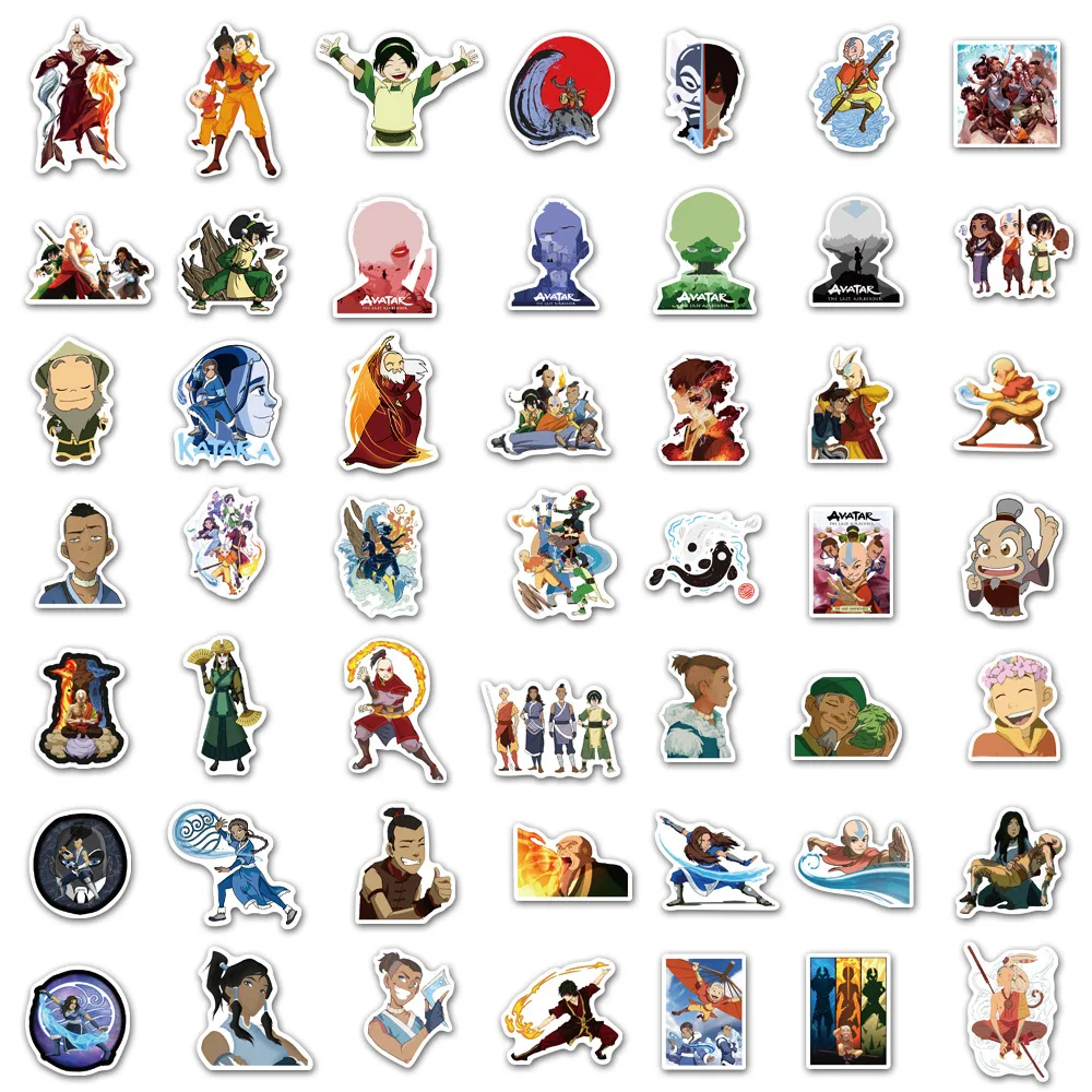 100PCS Avatar：The Last Airbender Anime Stickers Waterproof Viny DIY Laptops Water Bottles Phones Decorative Stickers Toy Gift