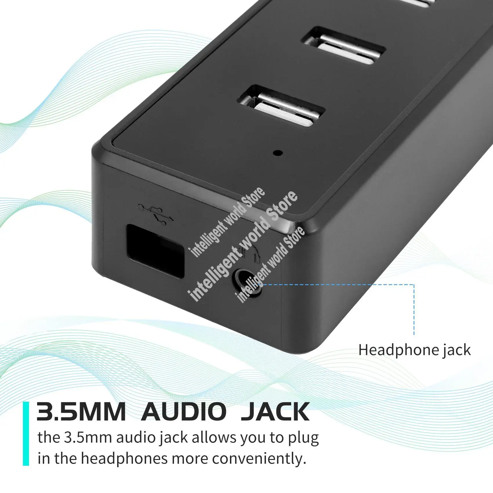 سماعات كمبيوتر 3 في 1 مع ميكروفون ومحاور USB ومكبر صوت للمؤتمرات، وميكروفون للكمبيوتر الشخصي لمؤتمرات الفيديو-ABWO