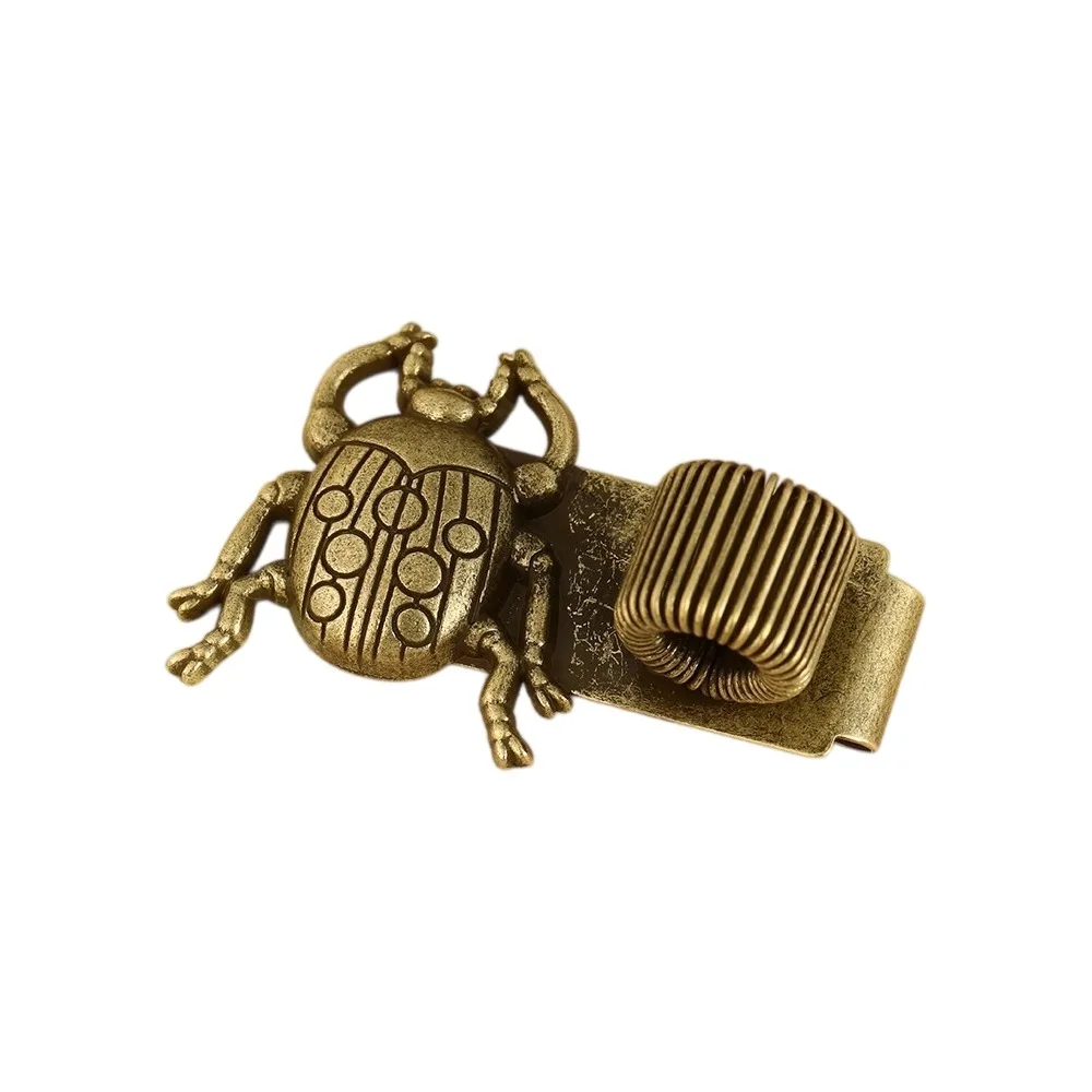 Creative Insect Series Pen Clip with Spring Vintage Securely Holds Butterfly Rhinoceros Beetle Pen Clip Metal Secure Grip