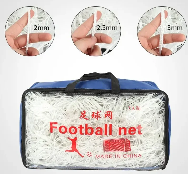 Rete da calcio bianca resistente per attrezzature da campo da calcio per allenamento all'aperto