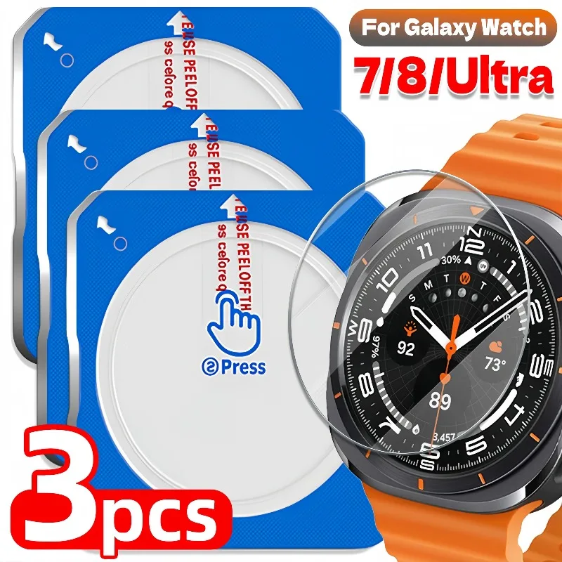 

3 шт. для Samsung Galaxy Watch 8 7 40/44/47 мм классическая ультра защитная пленка для экрана HD пленки из закаленного стекла установка с автоматическим выравниванием