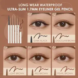 Ultra-slim 1.7mm Eyeliner Gel Pencil Long Wear Waterproof Soft High Pigment Eye Liner Makeup Cosmetic