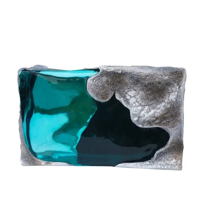 Hotel staircase corner transparent resin landscape stone ornament fiberglass sculpture ornament