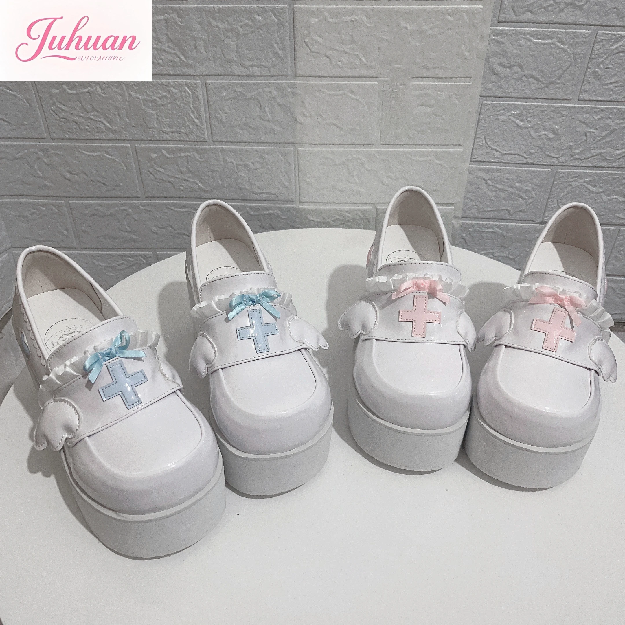 Japanese Original Platform Shoes Medical Subculture Y2k High Heels Women Sweet Cute Deep Mouth Round Head Muffin Shoes Female