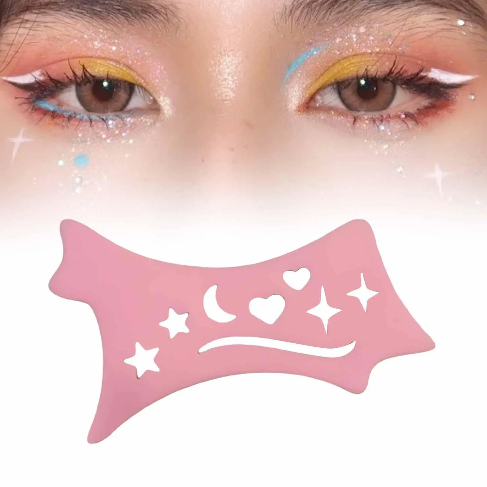 Plantillas de delineador de ojos multifuncionales, ayuda para maquillaje de ojos de silicona, aplicador colorido portátil para cejas y sombras