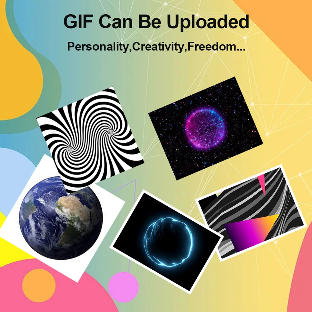 ミニスマート WIFI 気象ステーション時計 DIY かわいい GIF アニメーションデスクトップミニ時計デスクトップ装飾