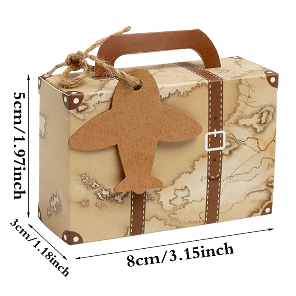 20/30/50PCS Mini Koffer Party Favor Box mit Tags Reise Party Dekorationen Braut Dusche Hochzeit Gefälligkeiten für Gäste Candy Boxen – Detail 12