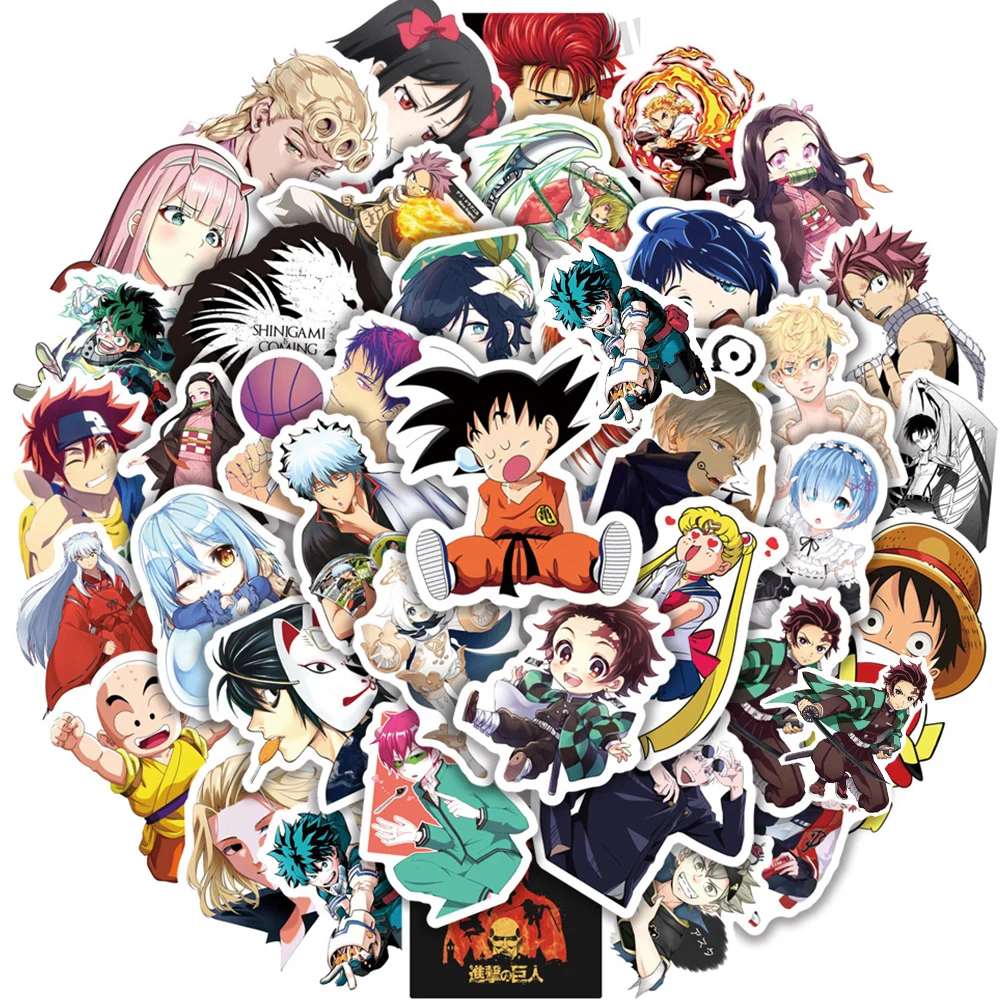 10/30/50pcs Cool Cartoon Mix Anime My Heroes Academy Death Note Stickers Decals DIY Notebook Fridge Laptop Manga Sticker Kid Toy