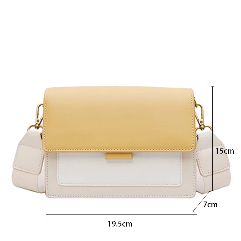 Trendy Contrast Color ,Leather Shoulder Bag For Women, Designer Leather Crossbody Bag ,Fashion Flap Messenger Handbag