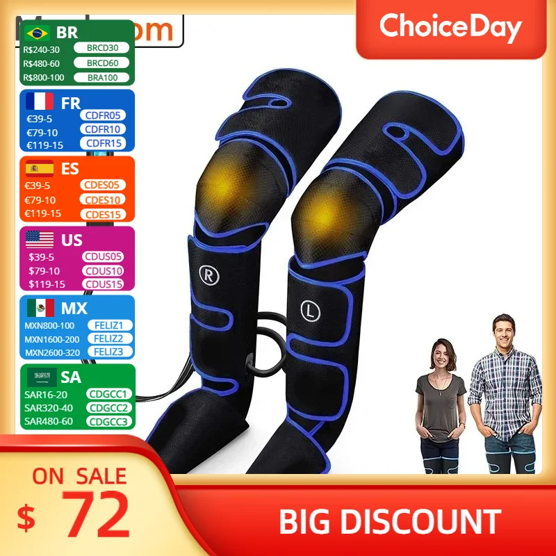 

6 Modes Air Compression Foot Fatigue Heating Release Relieve Leg Rechargeable Massager Recovery Boot Lymph Muscle Leg Relaxer