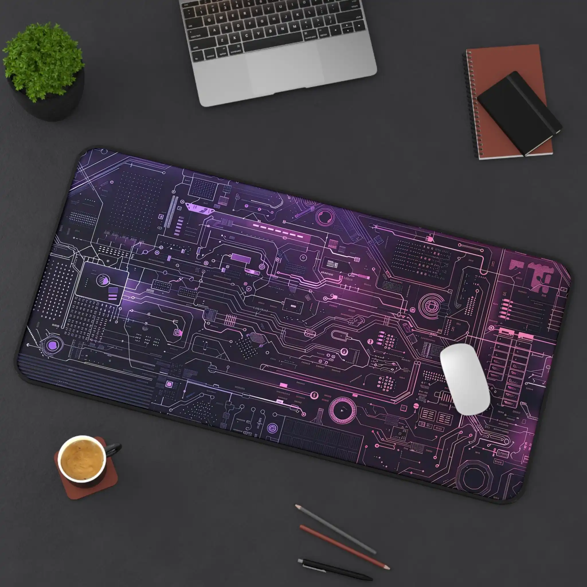 Tech Circuit Board Desk Mat, Featuring A Delicate Circuit Board Pattern, An Ideal Choice for Programmers and Tech Enthusiasts