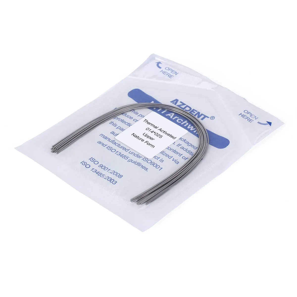 10 Stück/Packung AZDENT Dental Kieferorthopädische Wärmeaktivierbare NiTi Rechteckige Runde Bögen Natürliche Form Bogenwirbel Ober- und Unterkiefer – Detail 9