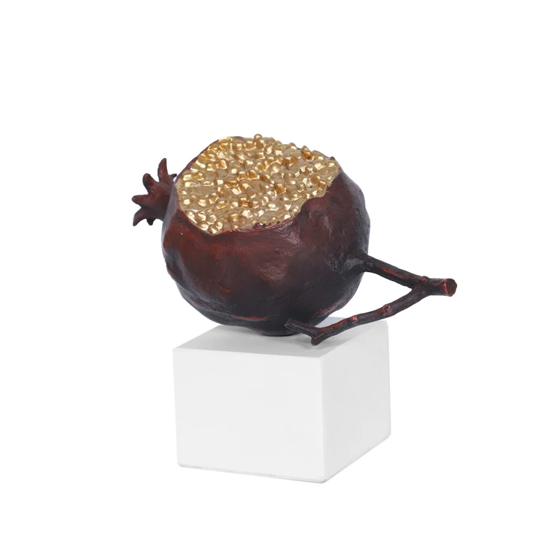 Light luxury modern new Chinese style pomegranate metal ornaments home accessories modern designer soft decoration