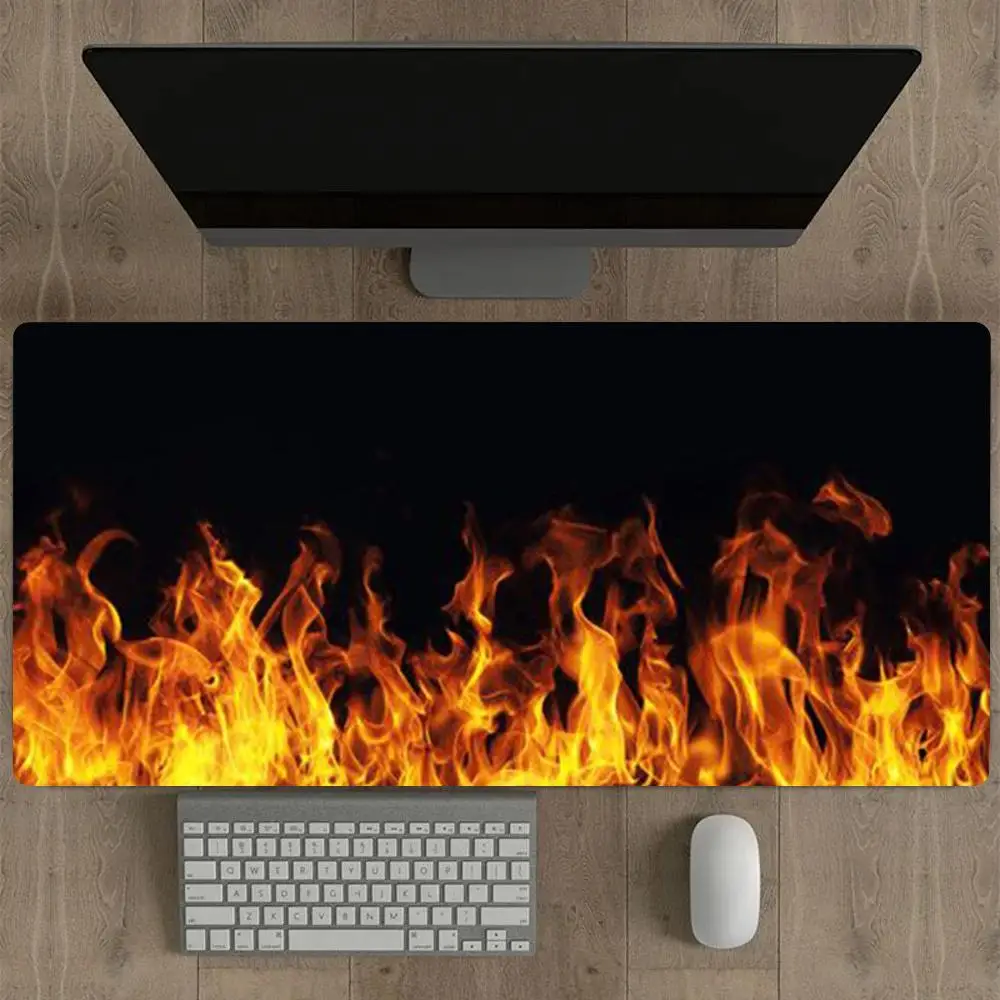 

Cool flame e-sports gaming mouse pad, super large anti-slip lock edge, precise control, wear-resistant computer pads