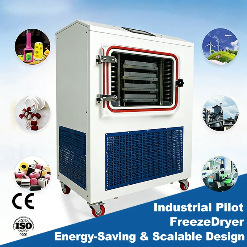 Energy-Saving Medium-Scale Production Durable Stainless Steel PLC-Controlled Pilot Lyophilizer Auto Capping for Biologics