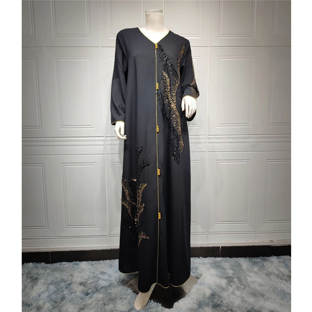 

Sequin Embroidery Abaya Muslim Women Long Maxi Dresses Turkey Eid Party Kaftan Dubai Saudi Islam Robe Morocco Jalabiya Vestidos