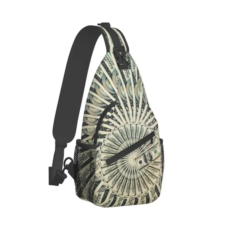 100 Us Dollar Bankbiljet Sling Crossbody Borst Zak Mannen Cool Geld Patroon Schouder Rugzak Voor Wandelen