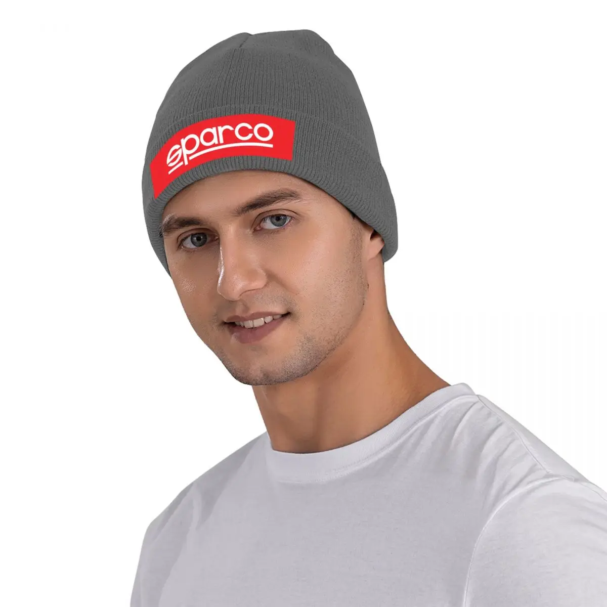 SPARCO Logo Car Racing Club Vintage Warm Knitted Cap Fashion Bonnet Hat Autumn Winter Outdoor Beanies Hats for Unisex Adult