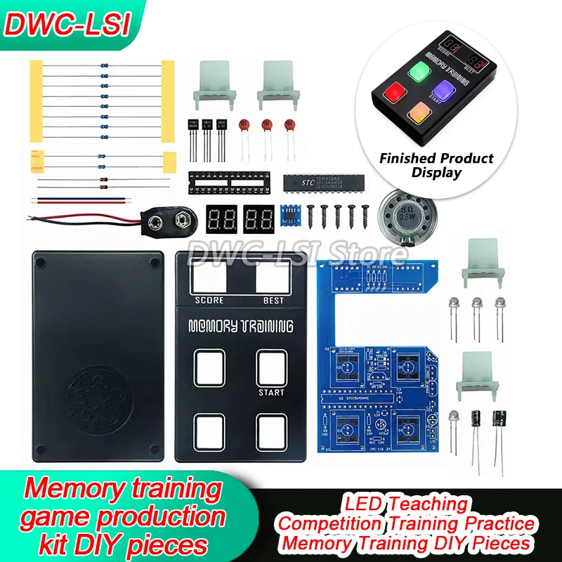 DC 9V Memory Training Game Machine Making Kit Funny LED Electronic Kit Memory Training DIY Kit Puzzle Game Kit Gift