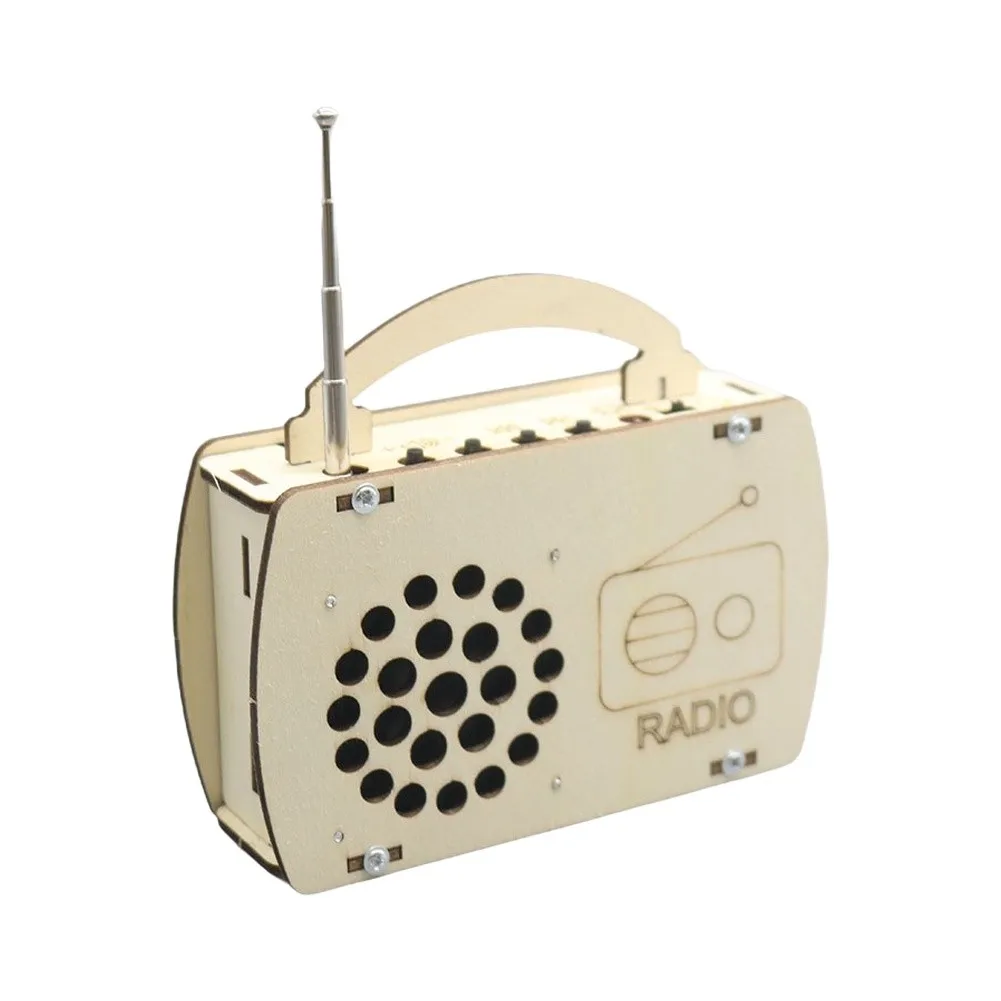 DIY For FM Radio Building Kit for Boys and Girls - Interactive Science Experiment - Natural Wood Craft Activity