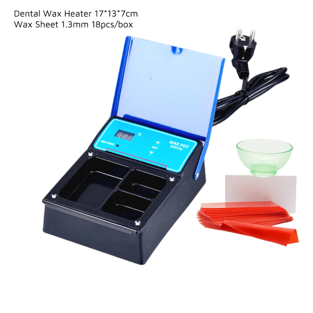 Dental Wax Heater Pot 18 pcs Wax Sheet and 1 Mixing Bowl for Dentistry