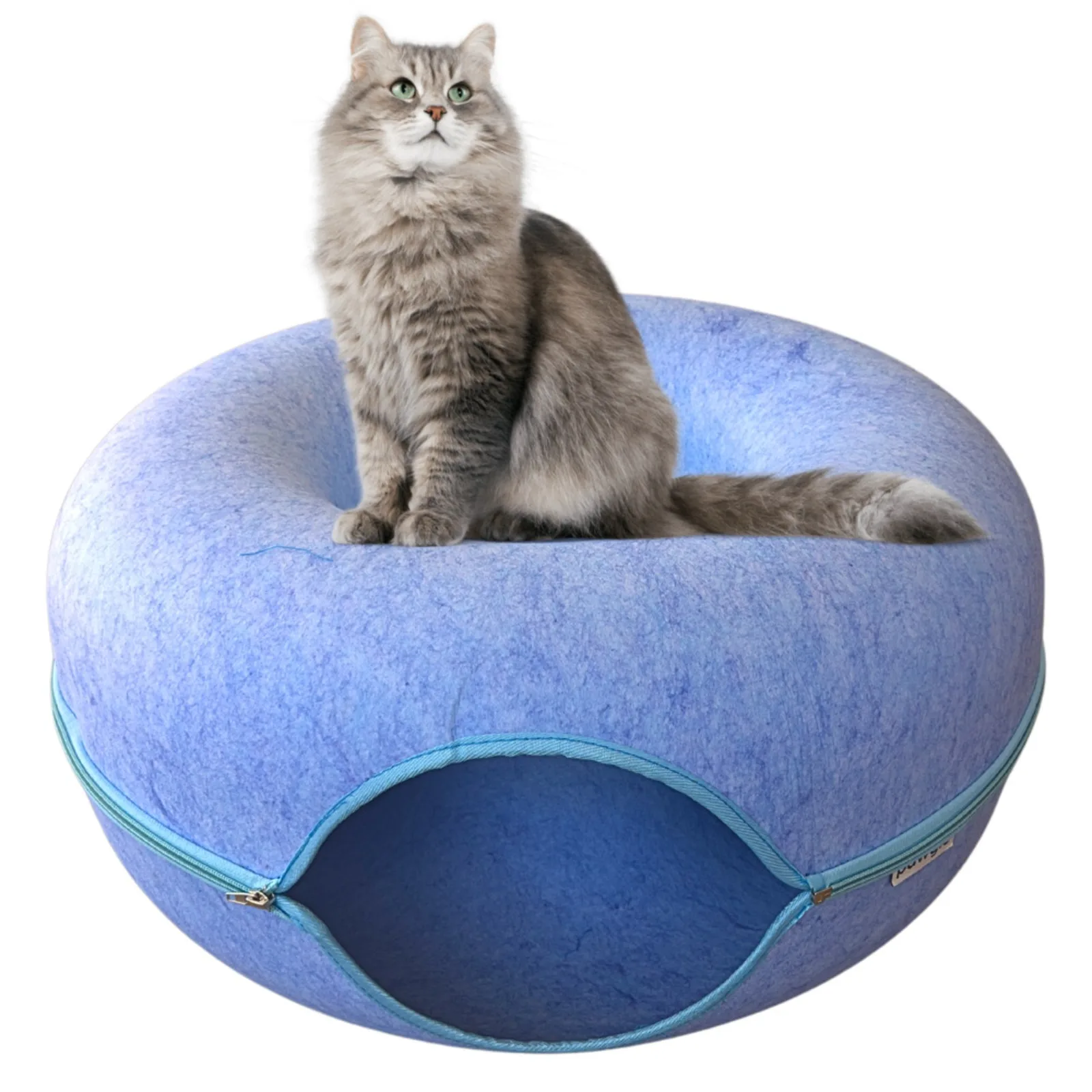 

Cat Tunnel Bed Cave Toy Interactive Plush Condo Kennel Nest Cat Bed Donut Tube