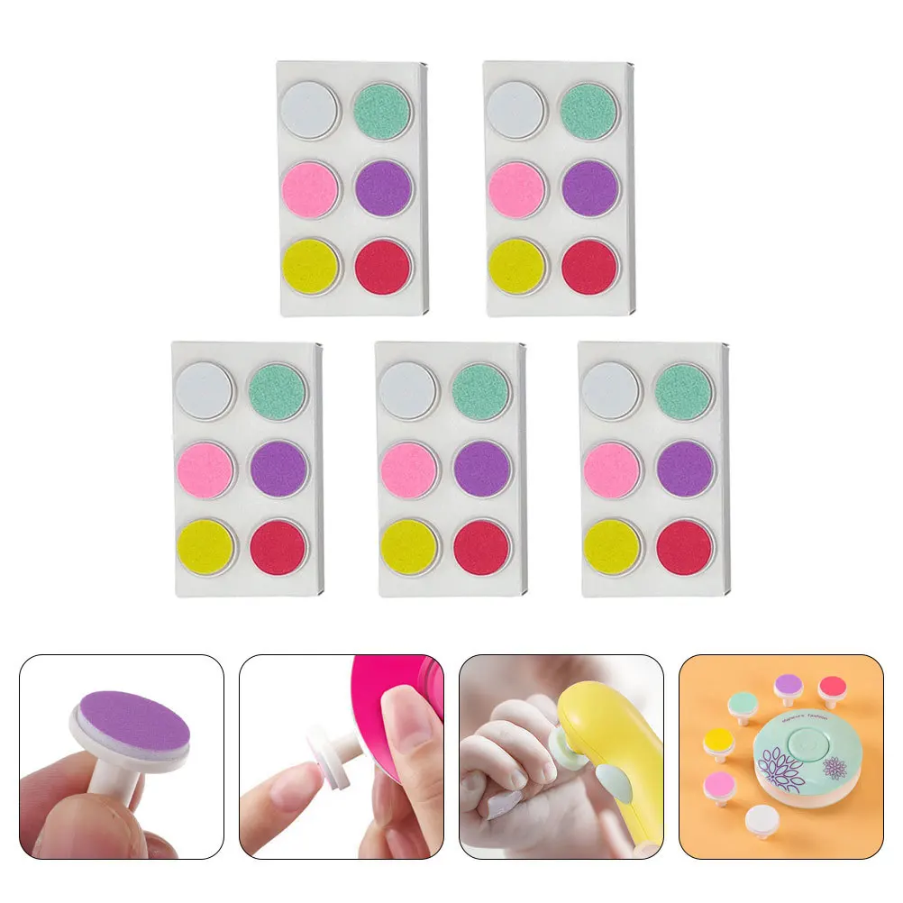 

30Pcs Baby Electric Nail Grinding Heads Replacement Durable Abrasive Paper Polisher Infant Nail Trimmer Accessories