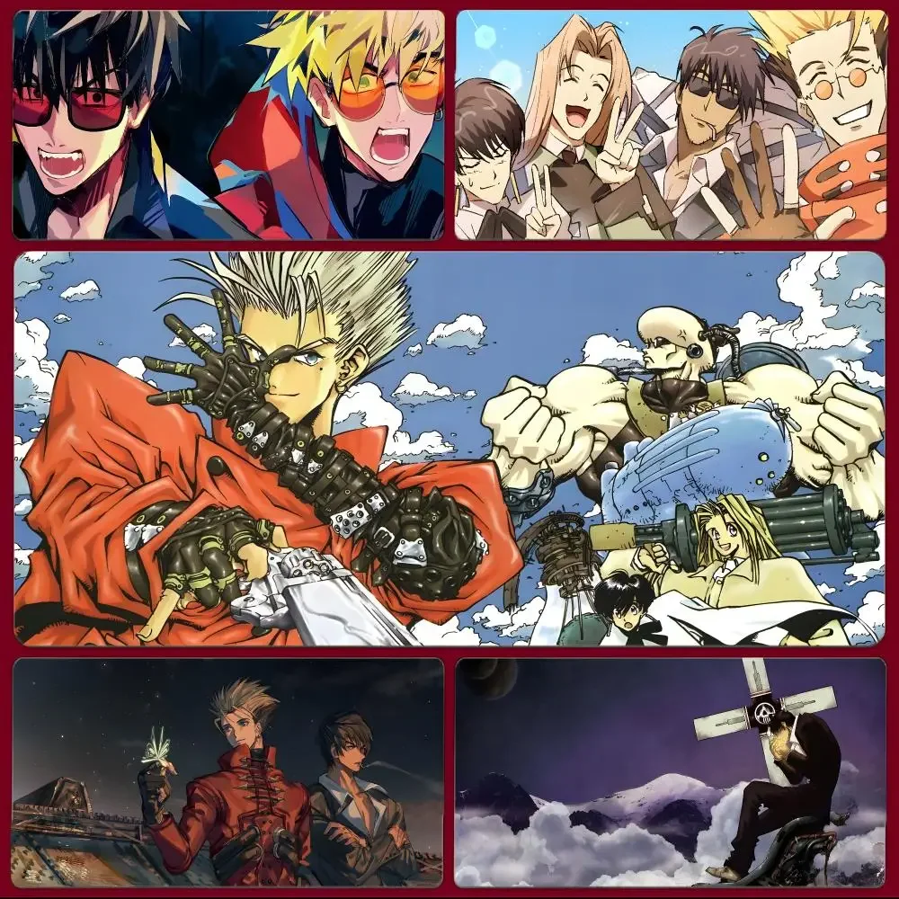 Anime Action Trigun Stampede Mouse Pad Large Gaming Mousepad with Stitched Edges Thickened Desk Mat PC