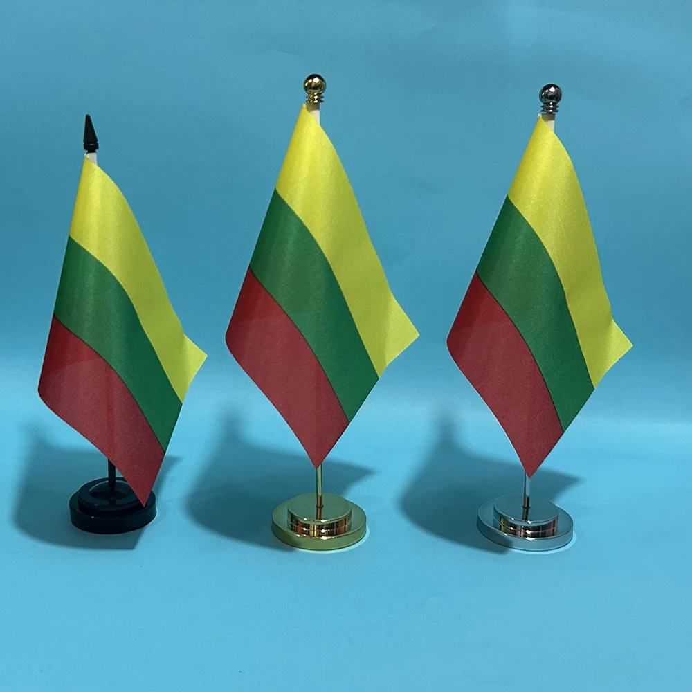 (SKY FLAG)Office Desk Flag Of Lithuania flag 14x21cm Lithuania National Flag Country Banner Desk Ornaments Flags