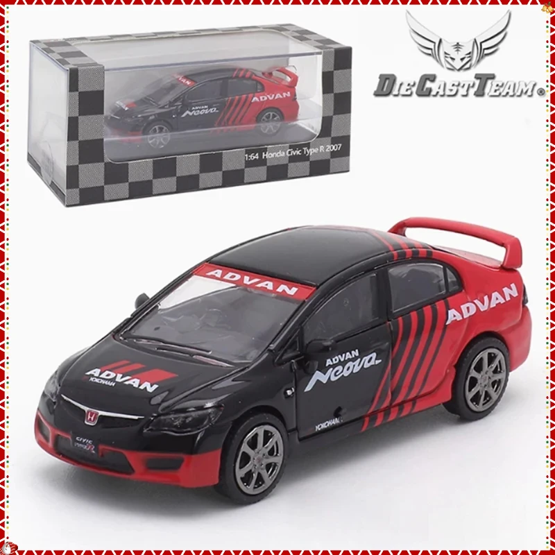 Diecast DCT 1:64 Scale Civic Type-R FD2 Alloy Car Model Ornament Souvenir Display Collection Hobby Gift