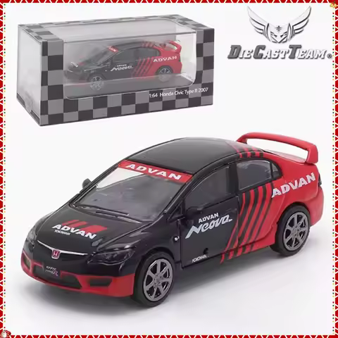 Diecast DCT 1:64 Scale Civic Type-R FD2 Alloy Car Model Ornament Souvenir Display Collection Hobby Gift