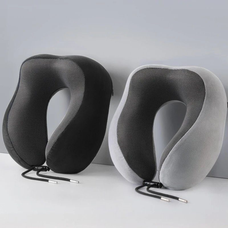 Memory Foam U Shaped Neck Pillow - Soft Travel Companion with Massage Feature, Ideal for Airplane, Car & Cervical Support