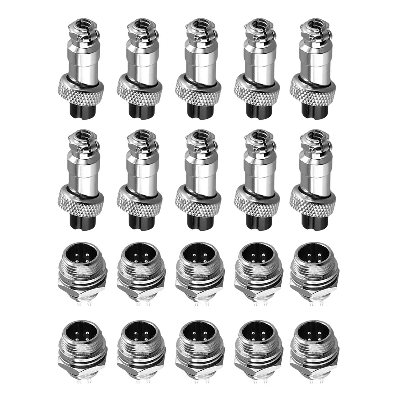 B48A 10Set M12 12 مللي متر موصل الطيران ذكر + أنثى مقبس الهواء الدائري التوصيل موصل لوحة الأسلاك الكهربائية