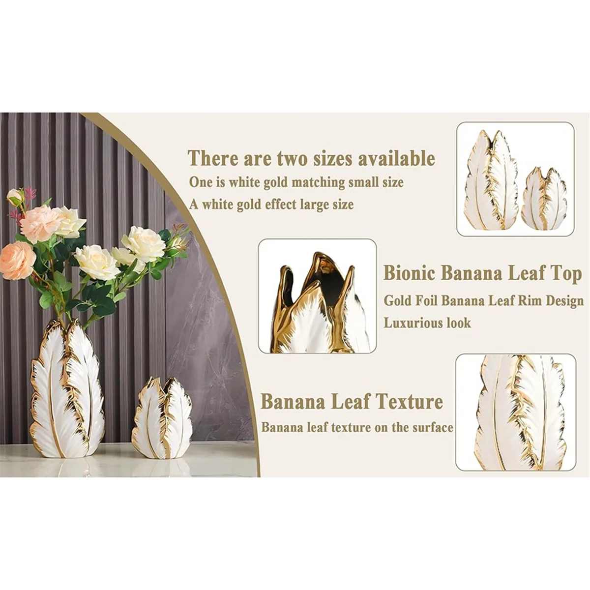 مزهرية فاخرة من السيراميك المطلي بالذهب على الطراز الشمالي - منزل أنيق - مزهرية زهور/ديكور طاولة بتصميم حديث X0029