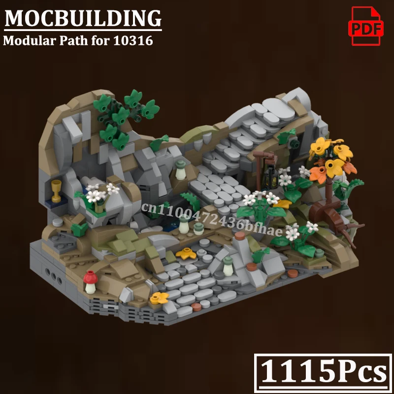 

Модульная дорожка для MOC-10316, дополнительная модель MOCBUILDING, креативное расширение среднего земли, строительные кирпичи, кольца, игрушки из фильма, подарок