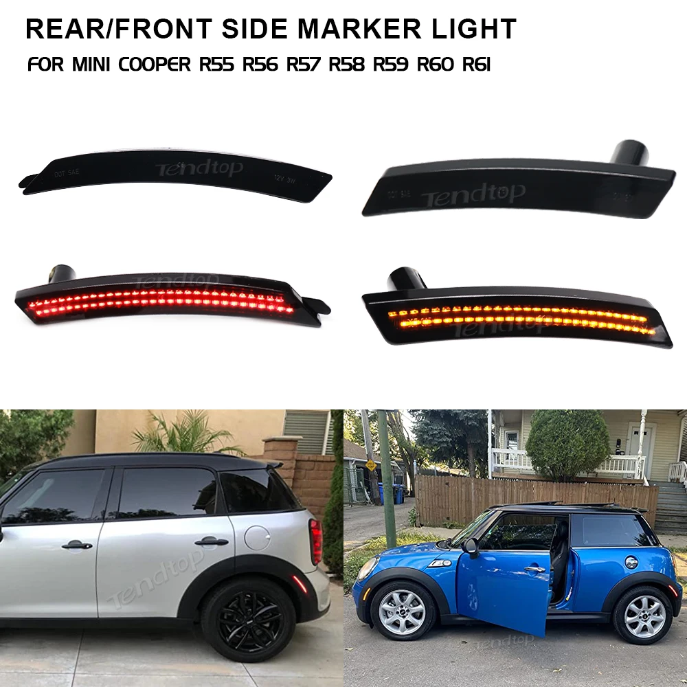 LED Rear Front Bumper Side Marker Light  Amber Red Light Indicator For Mini Cooper R55 R56 R57 R58 R59 R60 R61