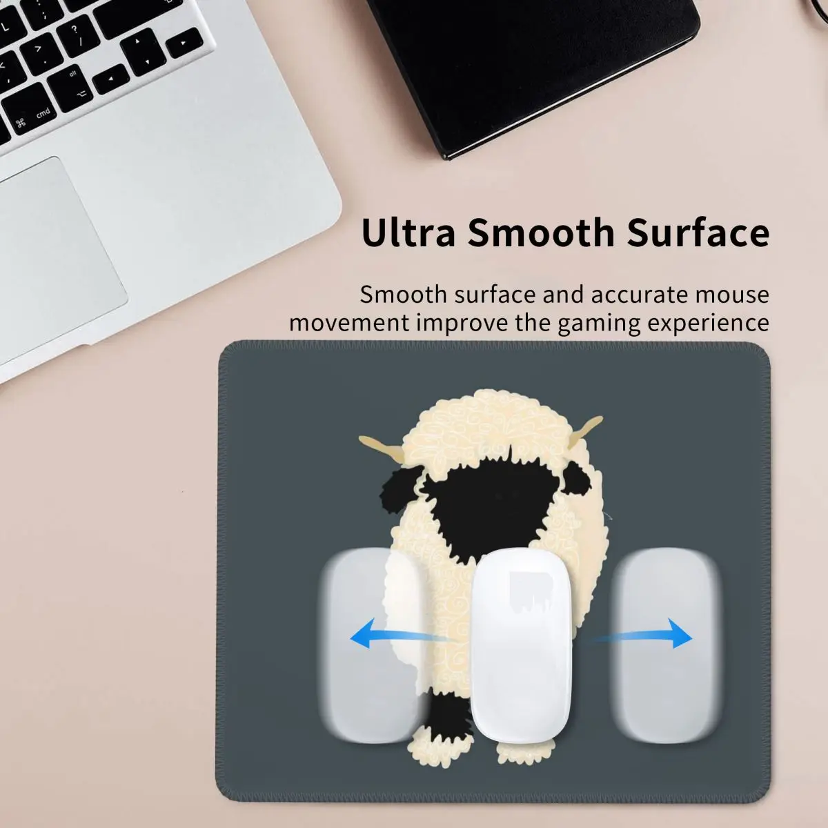 

Black Nose Valais Sheep Mouse Pad Computer Keyboard Mouse Mat Gaming PC Desk Mat Office Accessories Table Mats