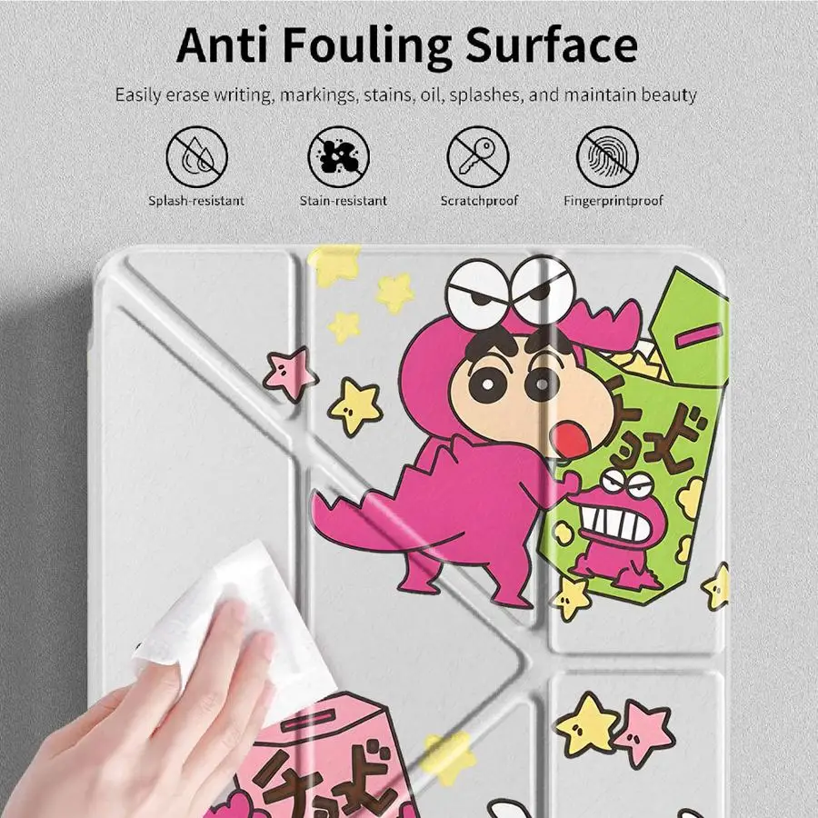 With Pen Slot Cover Tablet Case For Samsung Galaxy Tab S8 A8 S10 Lite A9 Plus S9 Plus A11 S7 FE Crayon Shin-Chan Anime