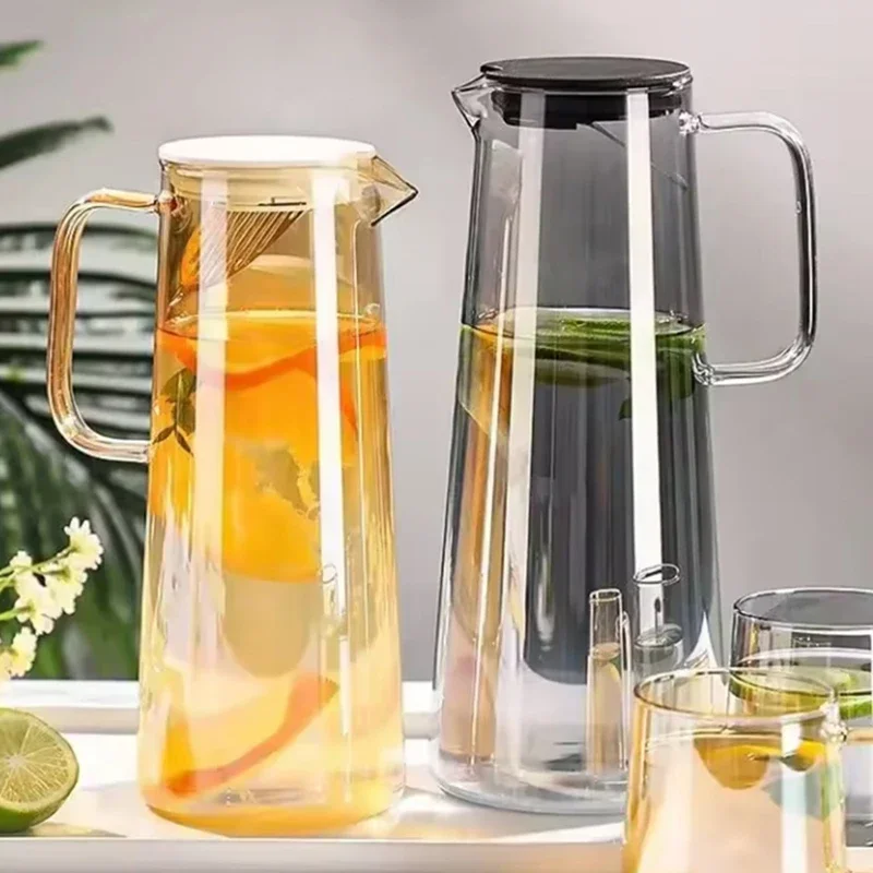 1350/1800ml Cold Water Kettle High Borosilicate Glass For Household Use With Large Capacity Glass Water Kettle Tea Pot Juice Pot