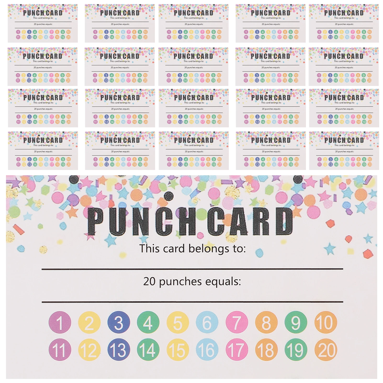 

50 Sheets Reward Punch Cards for Kids Portable Classroom Encouragement Student Cute Cartoon Motivation Teacher Parent