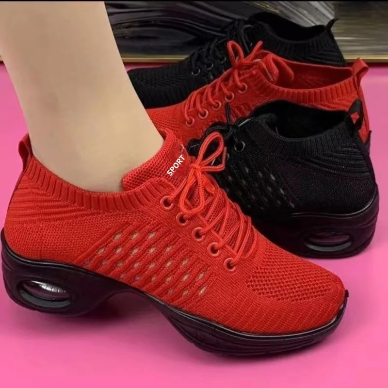 New Air Cushion Modern Dance Dance Sneakers Soft Bottom Ballroom Jazz Sneakers Breathable Outdoor Women's The Old Beijing Shoes