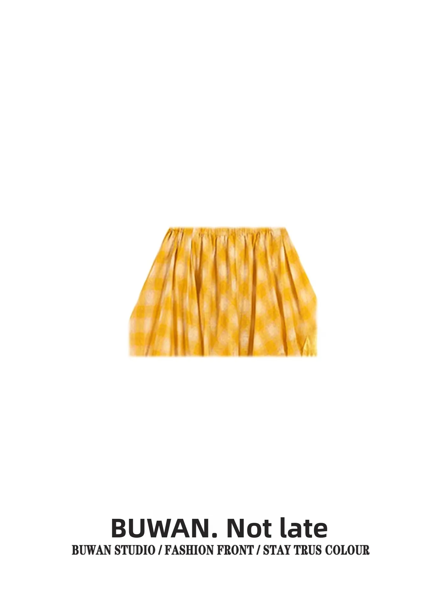Yellow Plaid Asymmetrical Sash Halter Skirt Women's Spring Summer New Vacation Style Two-Way Strapless Long Plaid Skirt