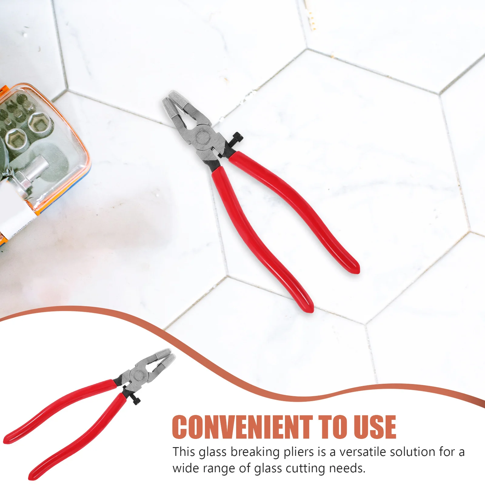 

Running Pliers 8 Inch Glass Breaking Pliers Durable Steel Rubber Material for Precision Stained Glass Cutting Tool