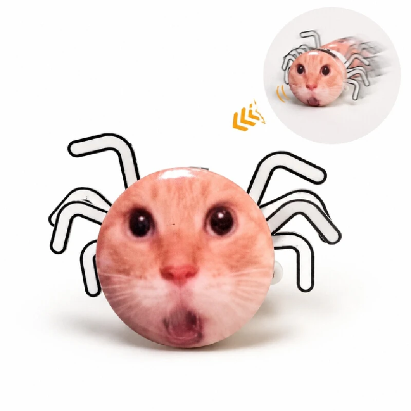 Funny Meme Spider Cat Crawling Robot Toy Detachable Rechargeable Lithium Battery Usb Charging Electric Desktop Ornament Gift