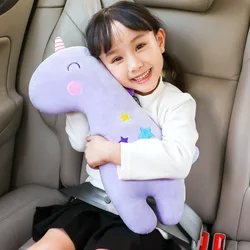 Dinosaur Unicorn Shoulder Pads Car Interior Decoration Universal Models Cartoon Plush Car Seat Belt Shoulder Pad Cover