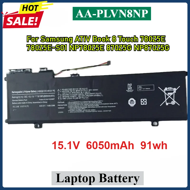 15.1V AA-PLVN8NP Laptop Battery For Samsung ATIV Book 8 Touch 780Z5E 780Z5E-S01 NP780Z5E 870Z5G NP870Z5G 870Z5E NP870Z5E