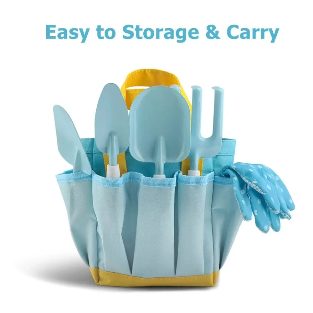 Sand Playing Candy Color Kids Garden Tool Set Trowel Rake Children Planting Tool Kit Apron Shovel Kids Garden Toys Girls