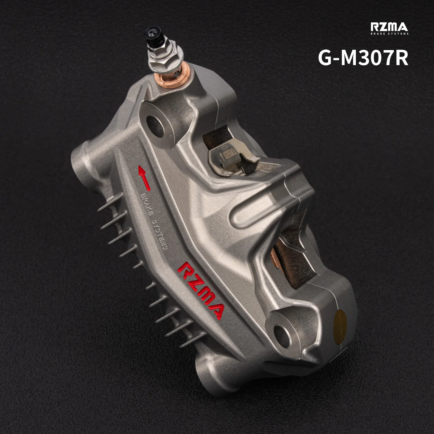 RZMA G-M307 Large Radial Brake Caliper Hard Anodized Champagne Aluminum