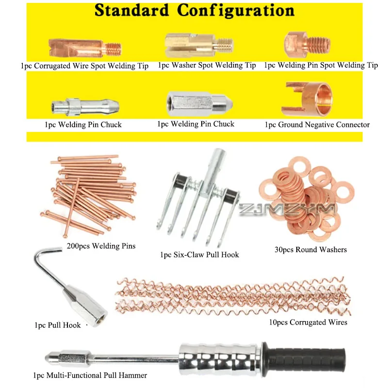 Car Dent Puller Spot Welder 220V Auto Body Dent Repair Machine with Round Washers Welding Studs Corrugated Wire Accessories view 4